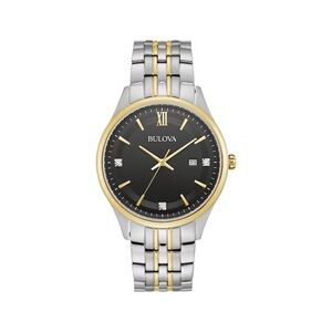 Bulova Men's Classic Calendar Quartz Silver Stainless Steel Watch 40 MM 98D160